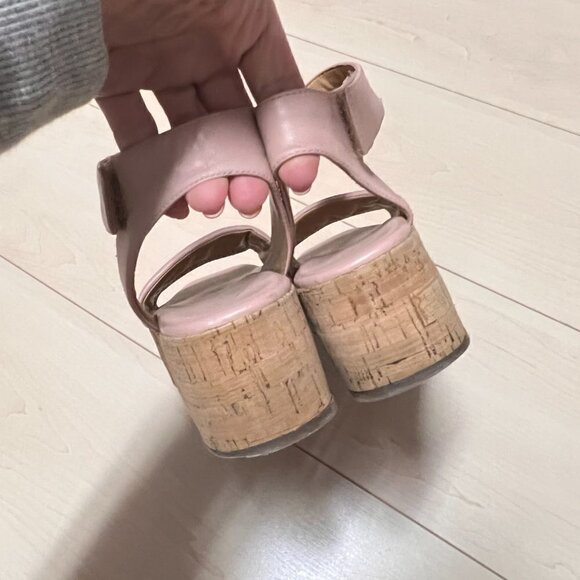 Franco Sarto Quilted Platform Sandals Nude Blush Pink Colour Sz 8 - Picture 5 of 13